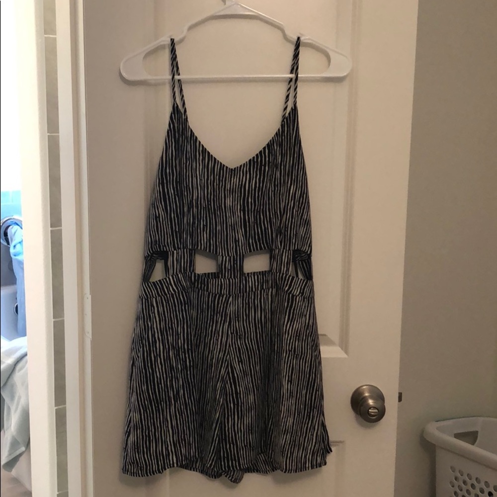 Black and white cutout romper